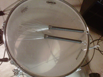 Floor Tom with my drum brushes